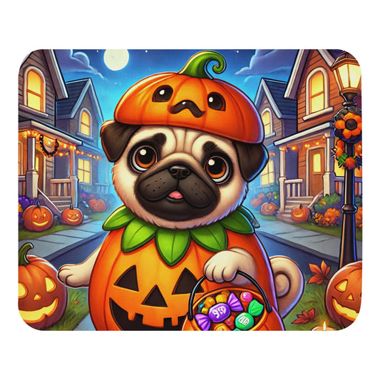 Pug Pumpkin Mouse pad