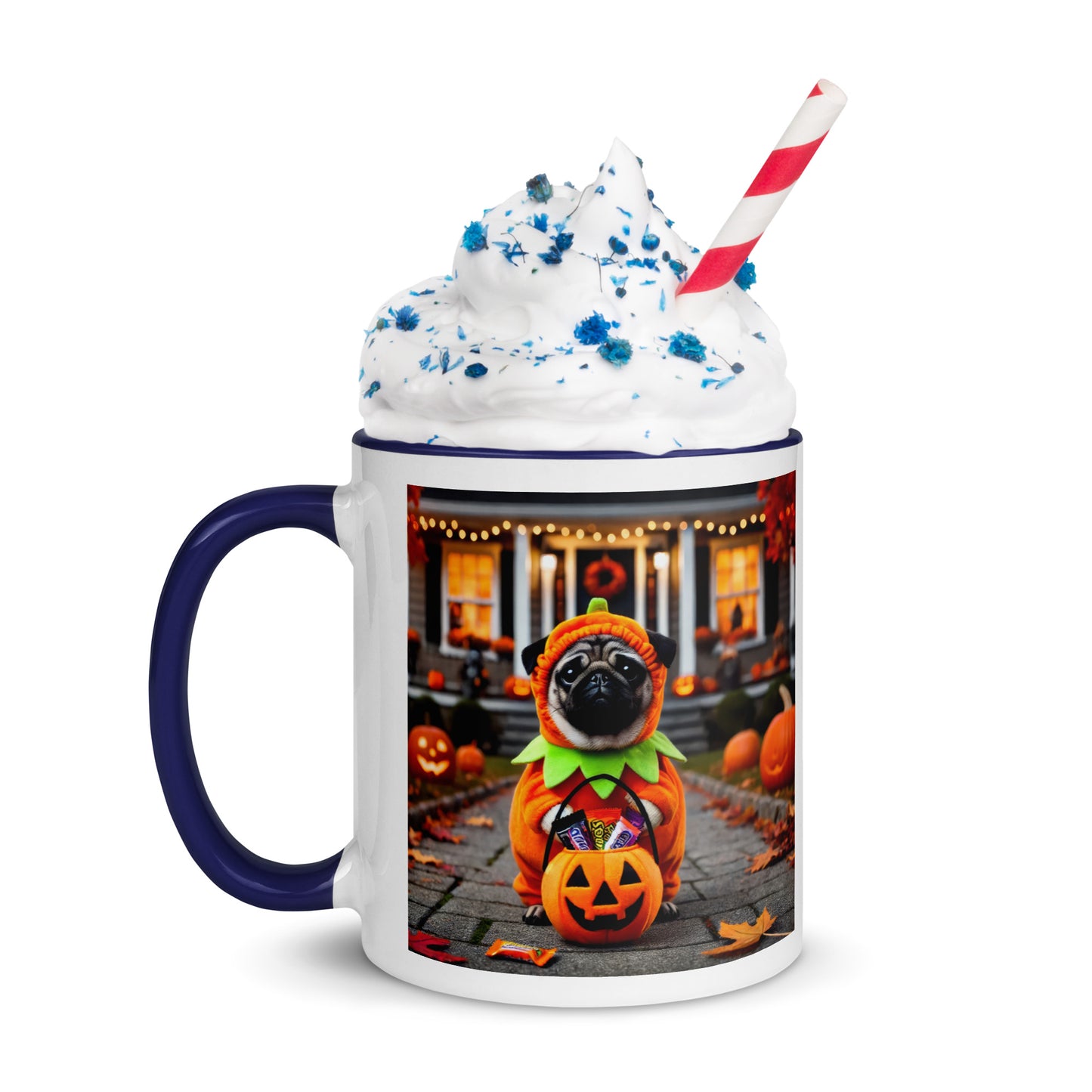 Pug Pumpkin Halloween Mug (Realistic Style)