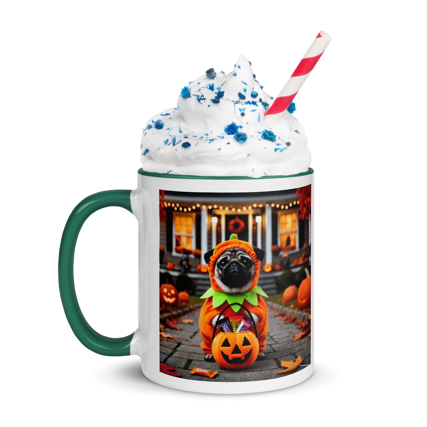 Pug Pumpkin Halloween Mug (Realistic Style)