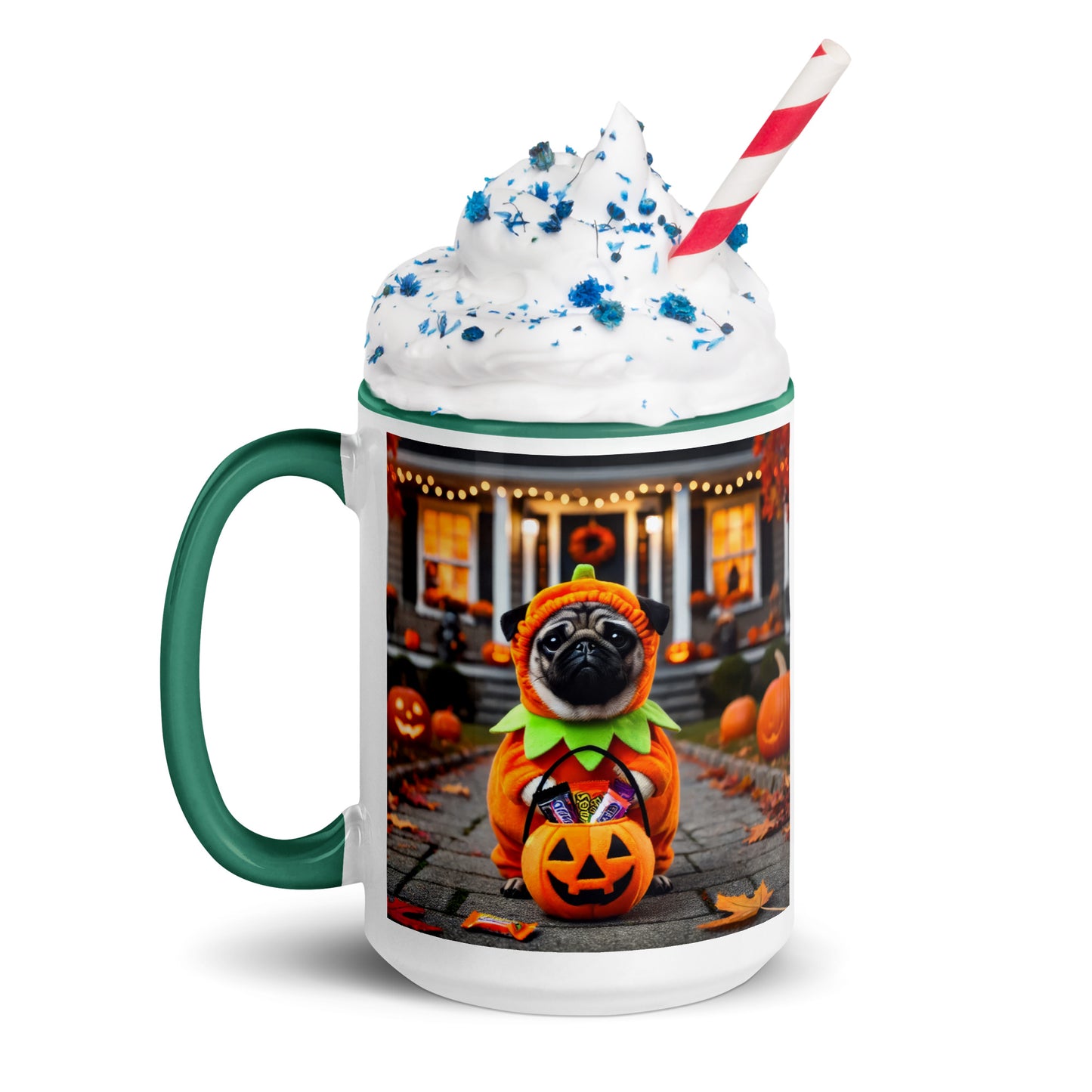 Pug Pumpkin Halloween Mug (Realistic Style)