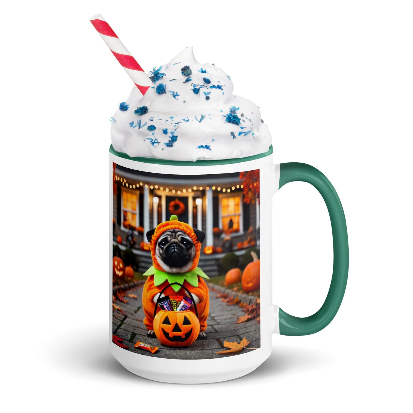 Pug Pumpkin Halloween Mug (Realistic Style)