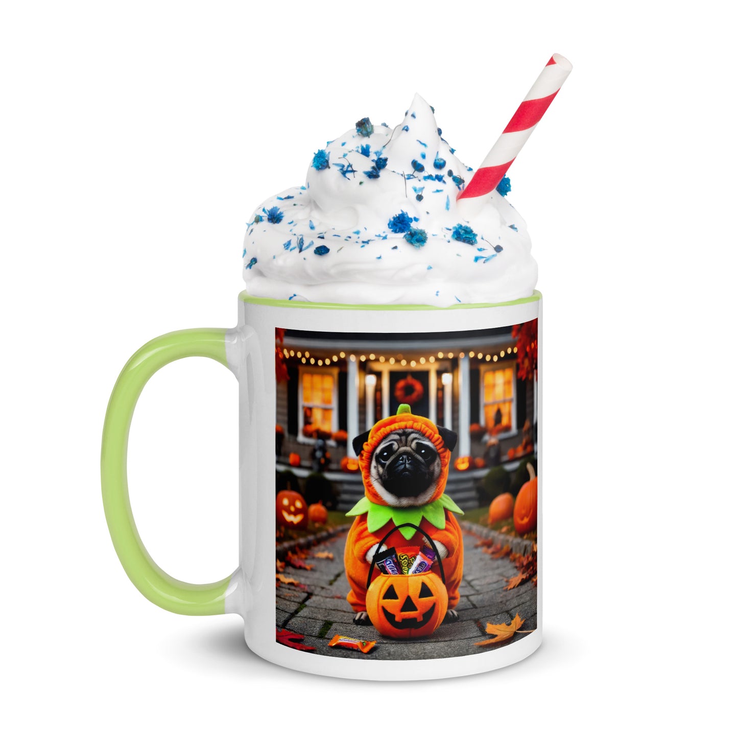 Pug Pumpkin Halloween Mug (Realistic Style)