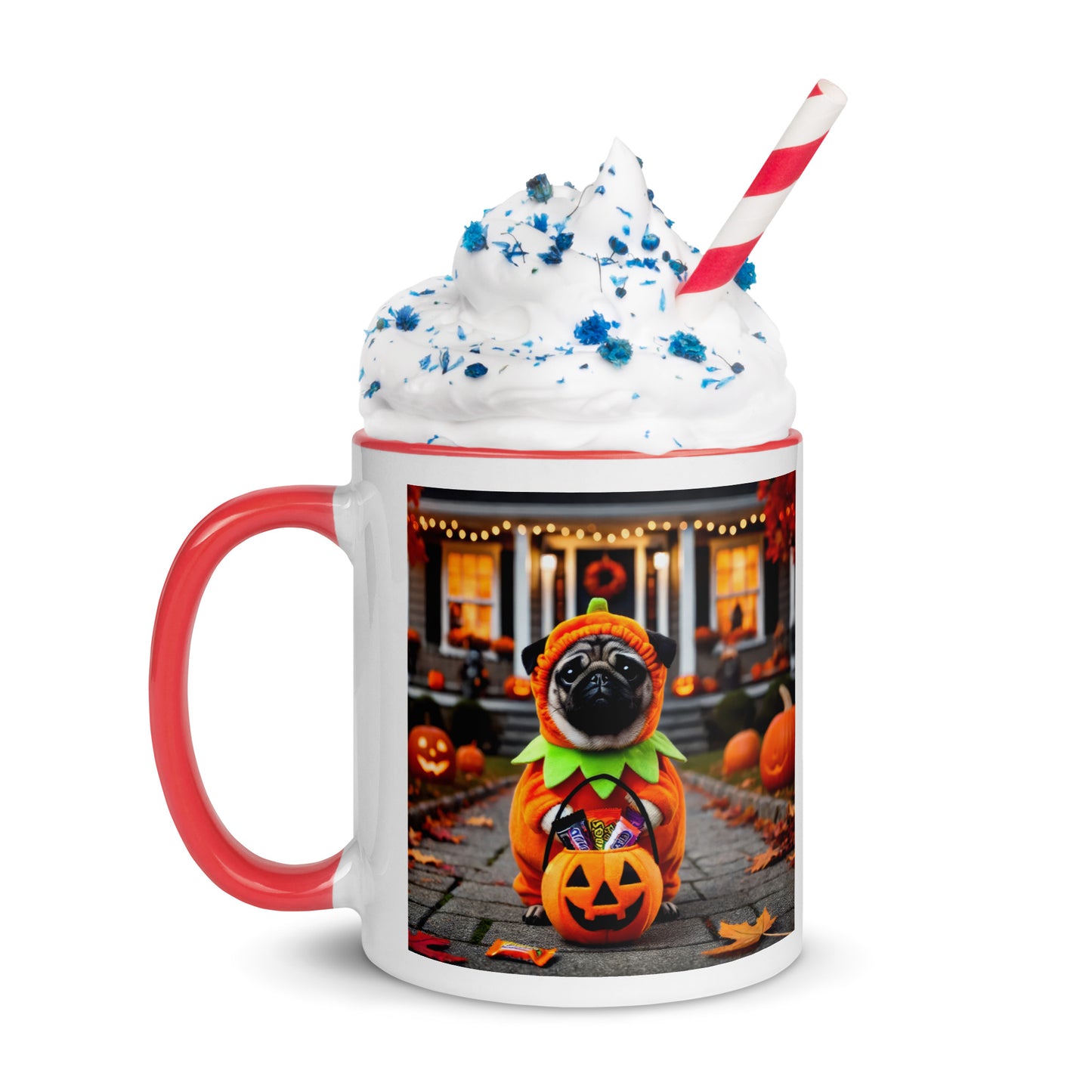 Pug Pumpkin Halloween Mug (Realistic Style)