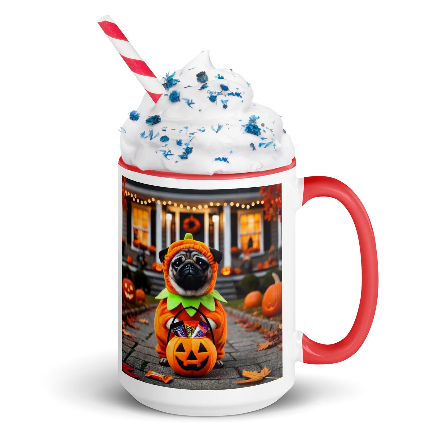 Pug Pumpkin Halloween Mug (Realistic Style)