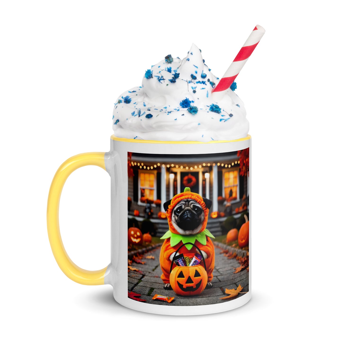 Pug Pumpkin Halloween Mug (Realistic Style)