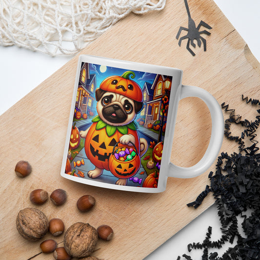 Pug Pumpkin Halloween Mug